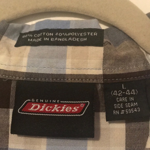 Men’s Dickies Plaid Button Down - Picture 3 of 4